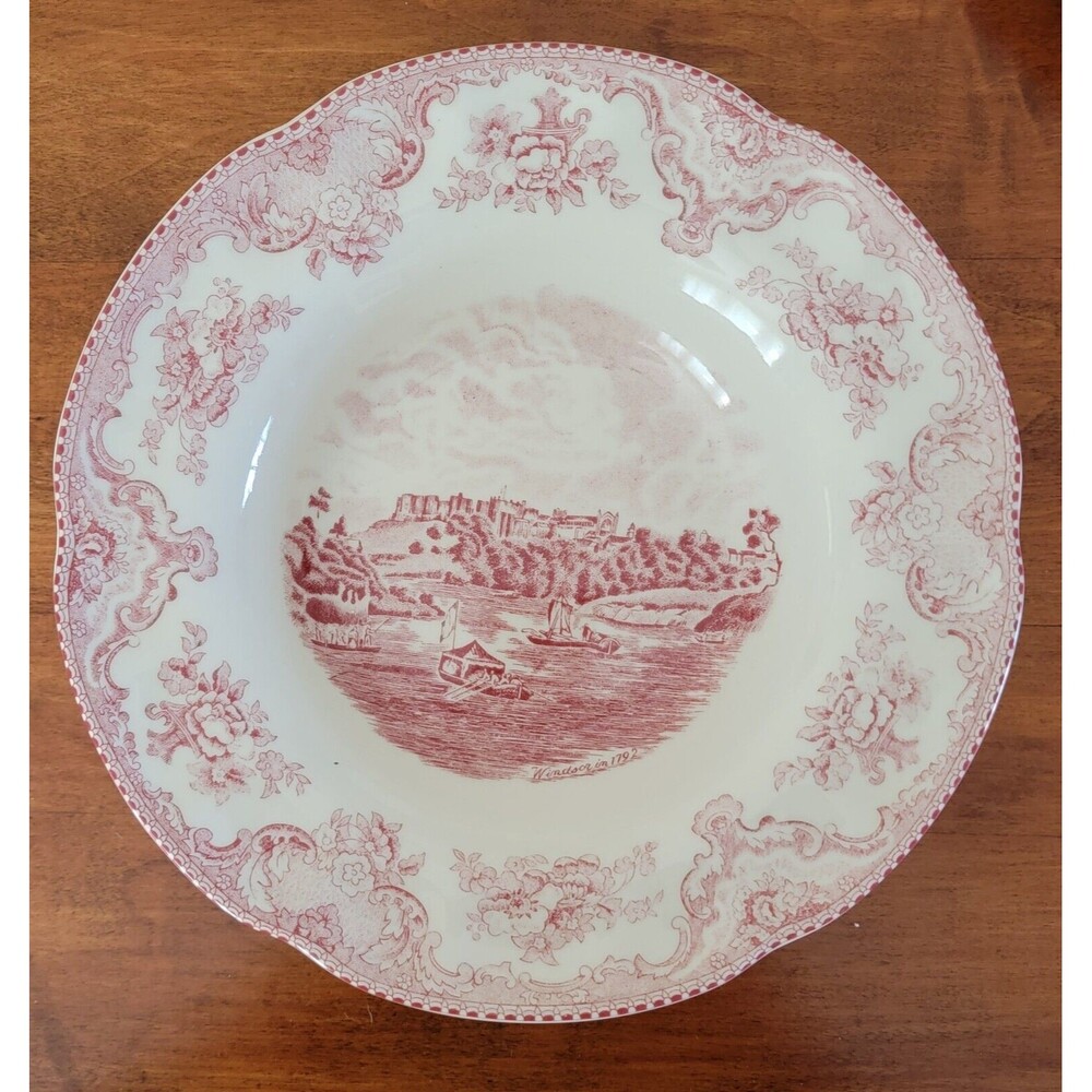 Johnson Brothers Scalloped Rose Colored "Old Britain Castle" Soup Bowl Windsor